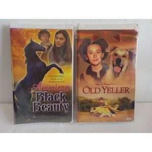New Sealed Lot of 2 Vault Disney OLD YELLER & BLACK BEAUTY VHS Tapes Clamshell